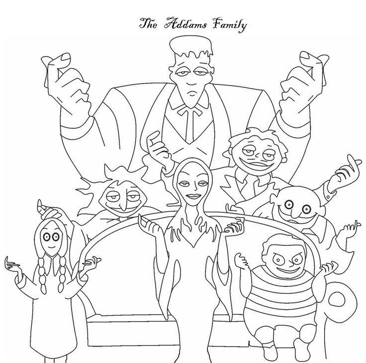 Imprimir desenho A familia adams