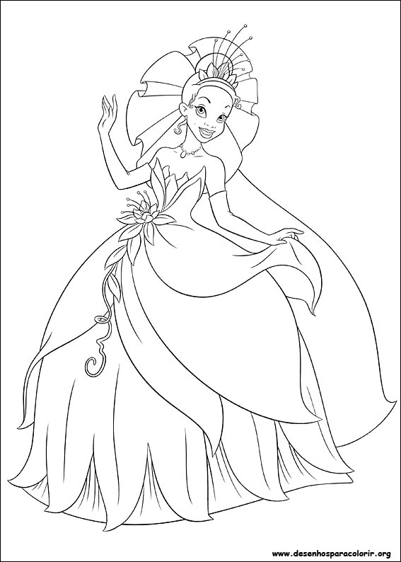 Imprimir desenho A Princesa e o sapo