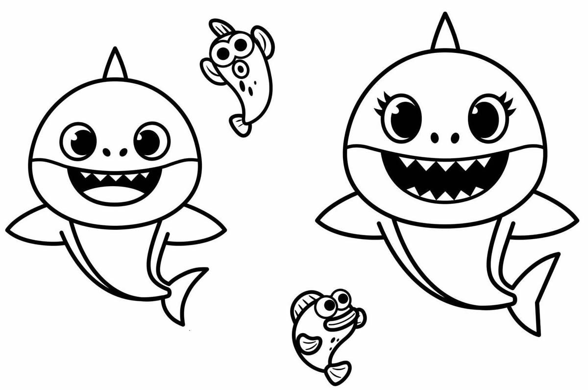 Imprimir para colorir e pintar o desenho Baby Shark - 3677