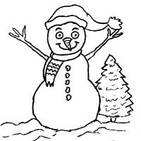 Desenhos para colorir de Bonecos de Neve