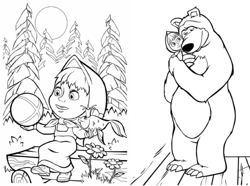 Imprimir desenho Masha e o Urso