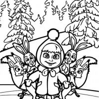 Desenhos para colorir de Masha e o Urso