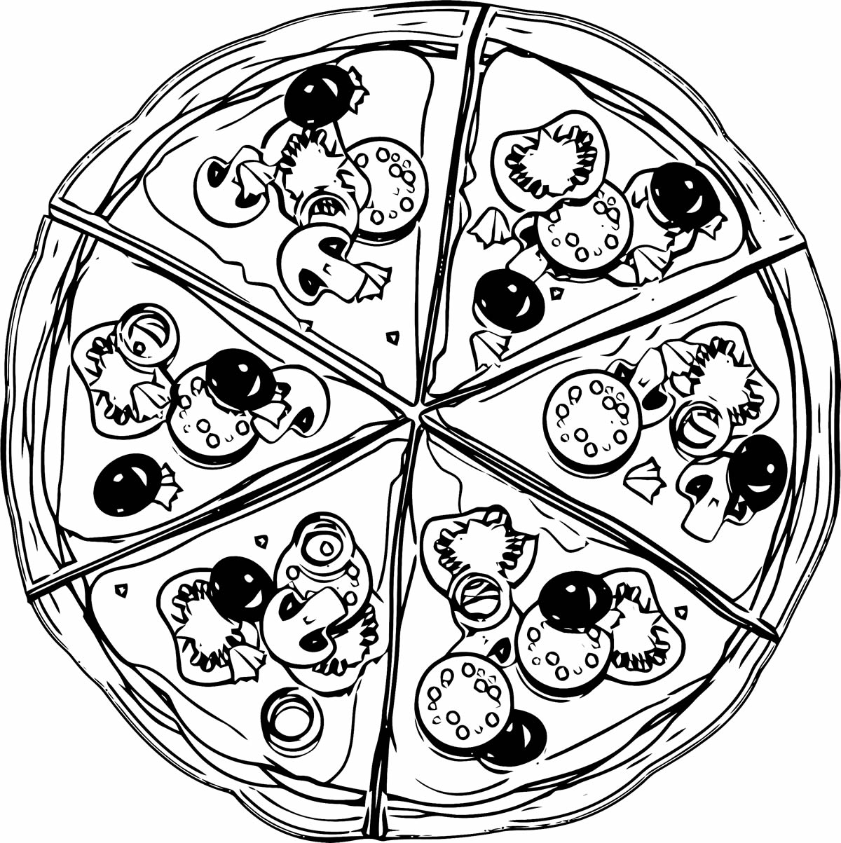 Desenhos de Pizza - Como desenhar Pizza passo a passo