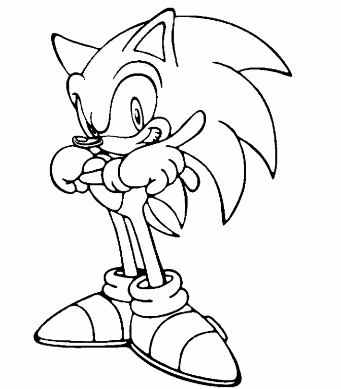 Imprimir para colorir e pintar o desenho Sonic - 2556