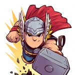 Desenho colorido Thor