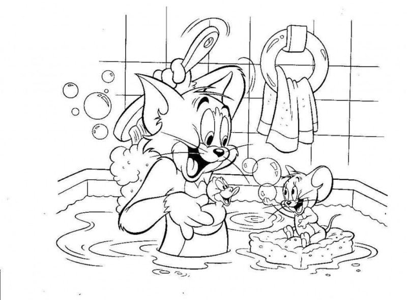 Imprimir desenho Tom e Jerry